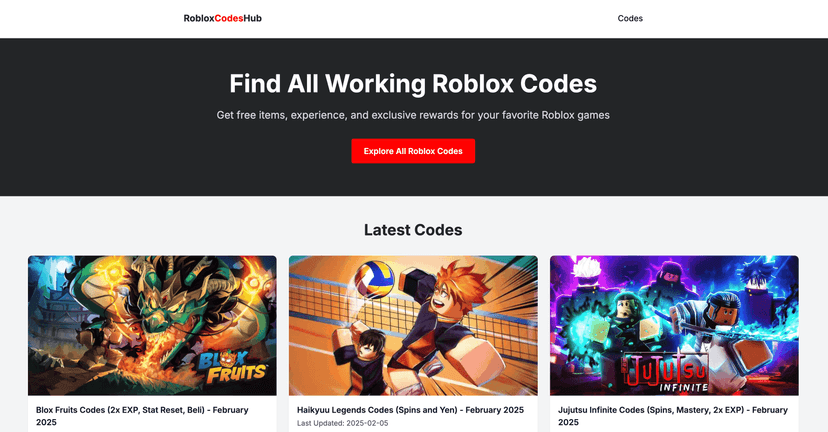 Roblox Codes Hub